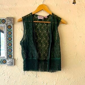 Women’s Vintage Lace and Tassel Vest 💃 size M